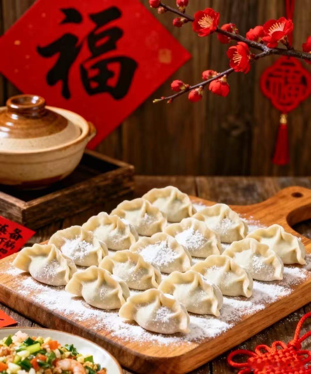 饺子一吃团圆味就有了冬天的幸福是一碗饺子给的 第一次学包饺子，馅放太多煮成了面片