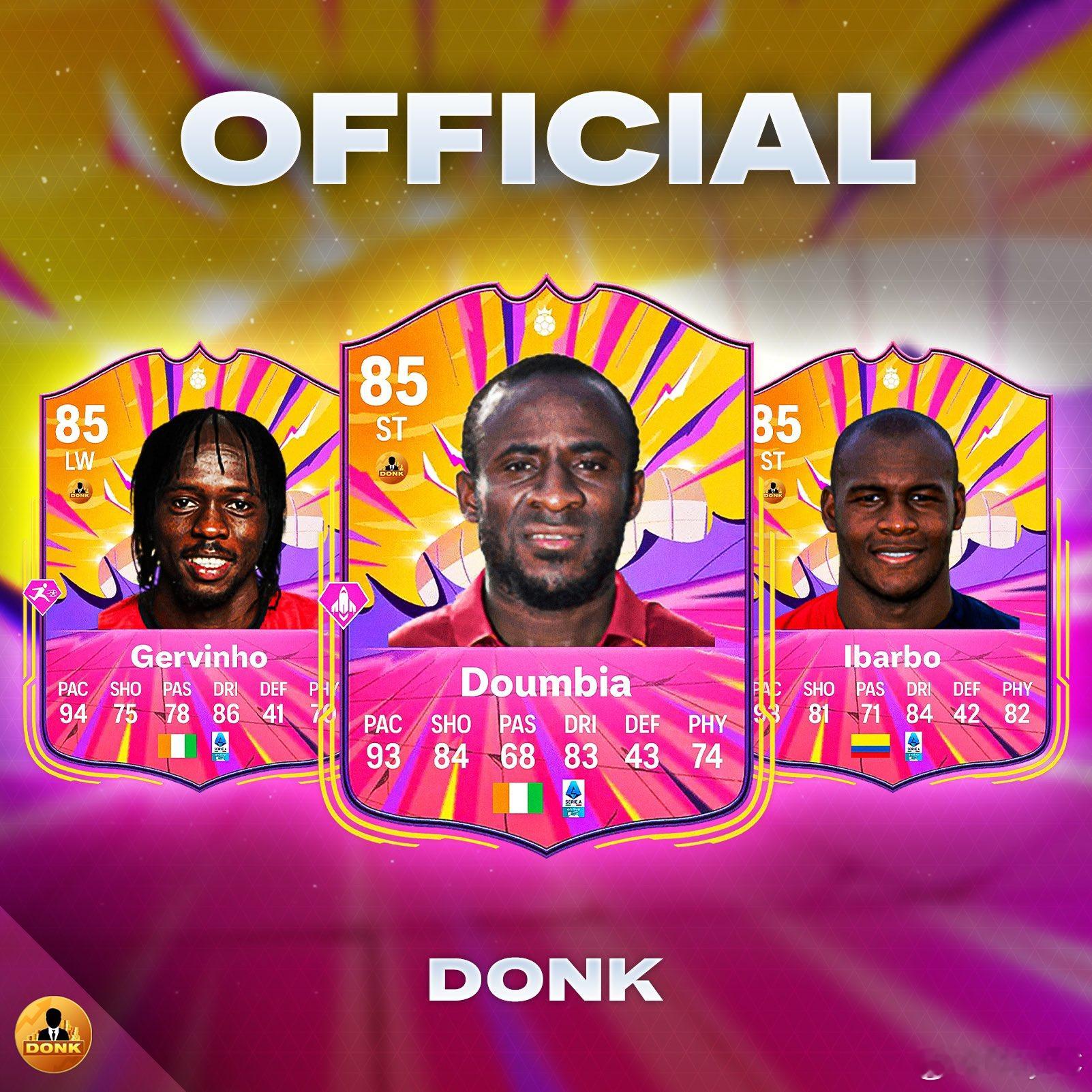 伊巴博、敦比亚 & 热鸟的Base英雄球员正式数据。。FC25 ​​​