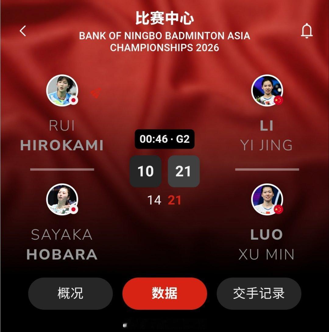 女双 1/8赛 广上瑠依/保原彩夏 14-21 10-21 李怡婧/罗徐敏 20