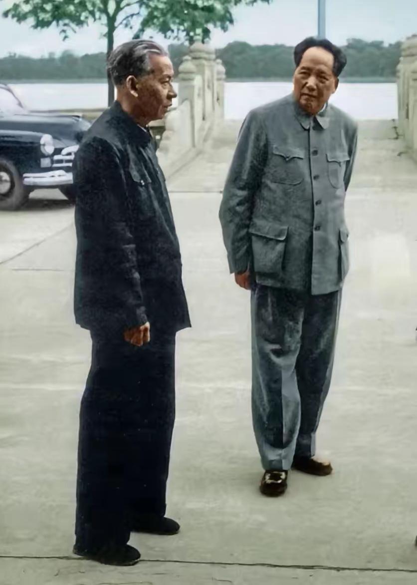 毛主席、刘主席，严肃认真的交流、探讨着…
中国的建设发展，该怎么走？照搬苏联还是