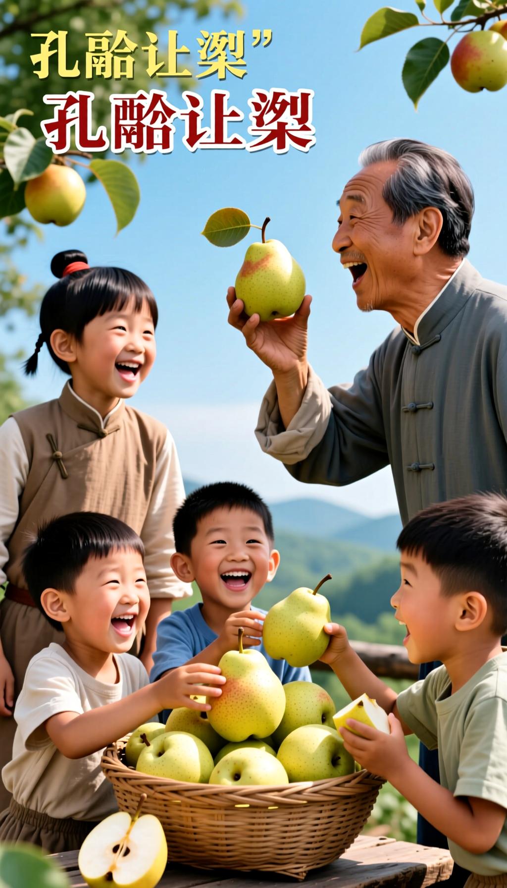 孔融让梨：大度的智慧与幽默的风采
在中国悠久的历史长河中，有许多闪耀着智慧光芒的