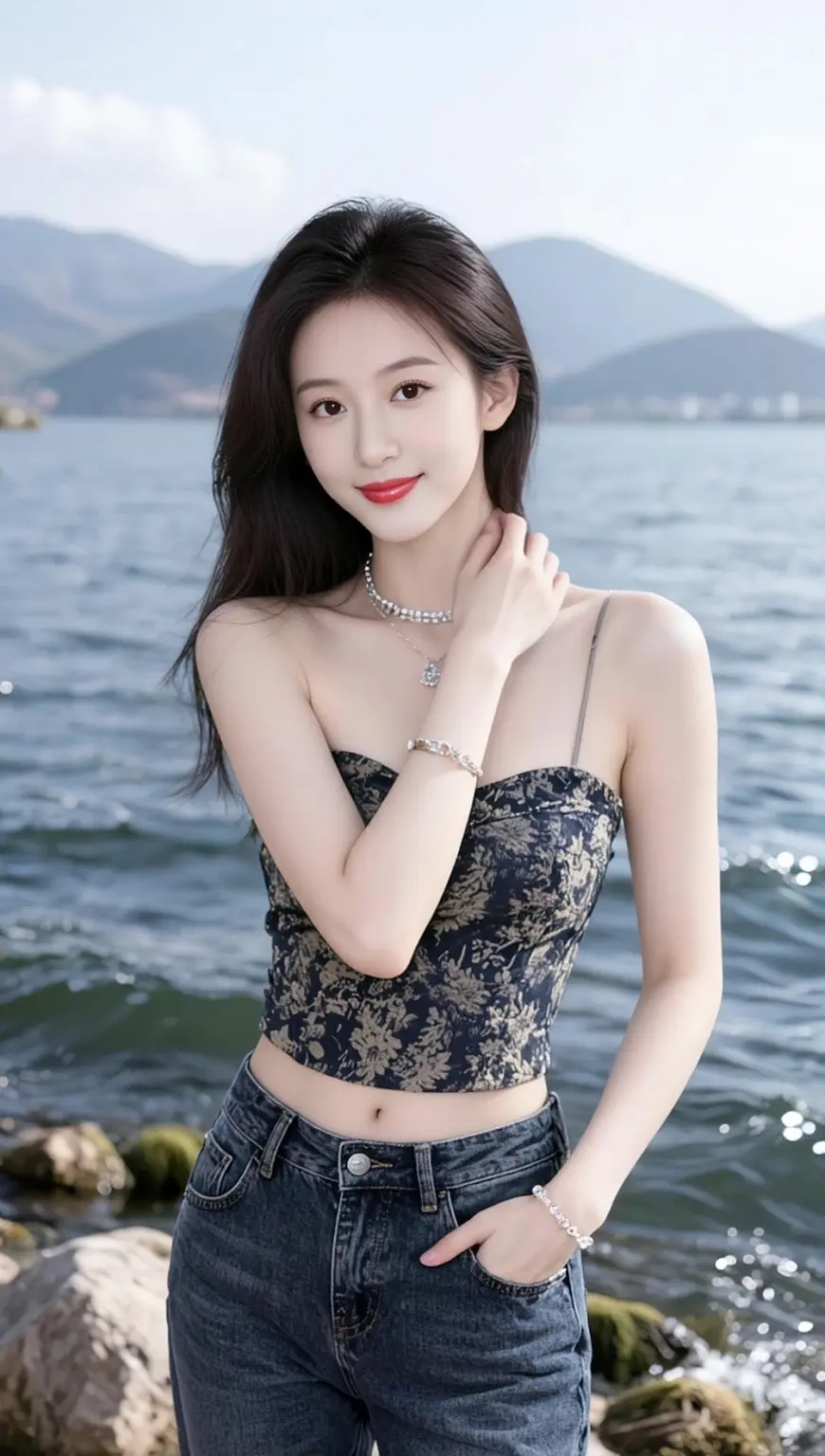 AI湖畔清新照 随变ai随便玩