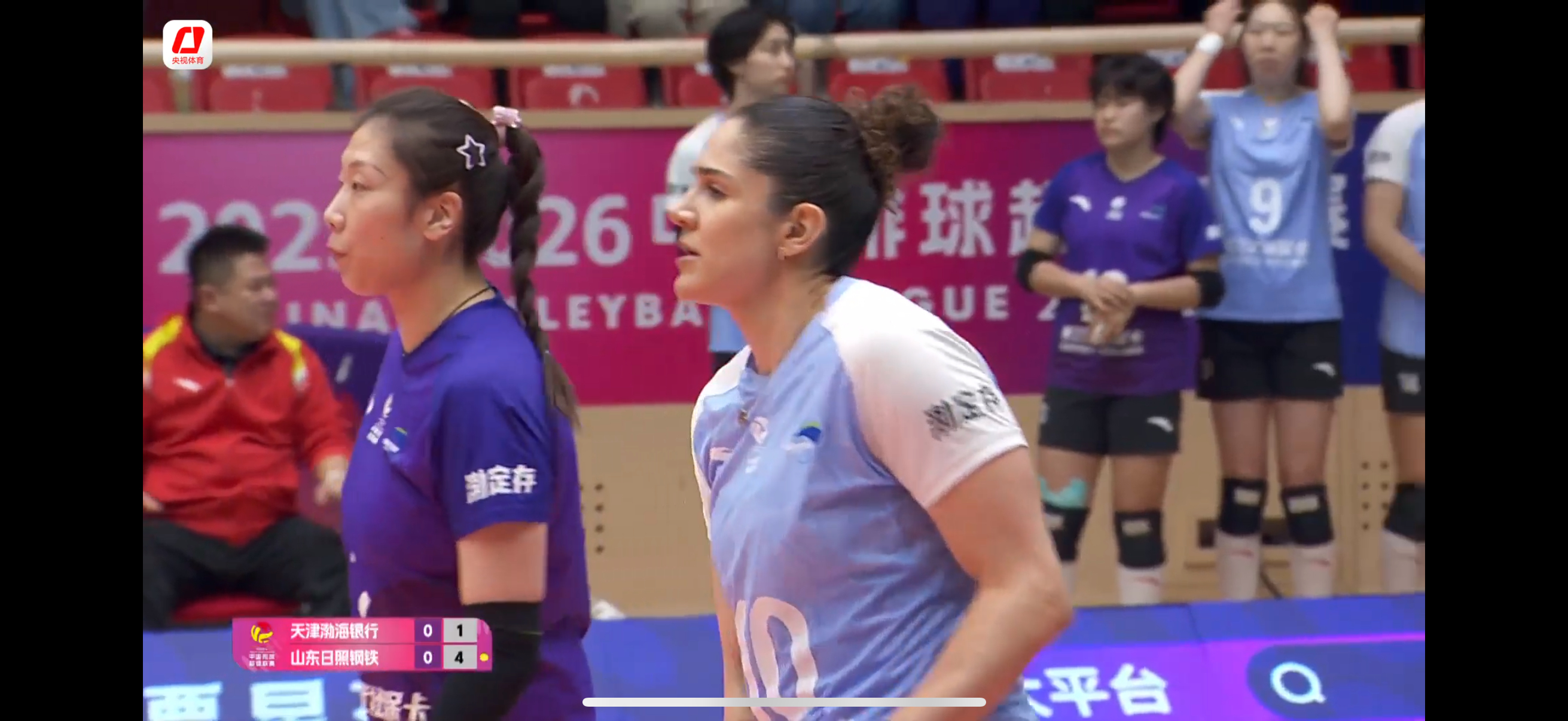 天津女排开局1-5落后山东队2025-2026中国女排超级联赛