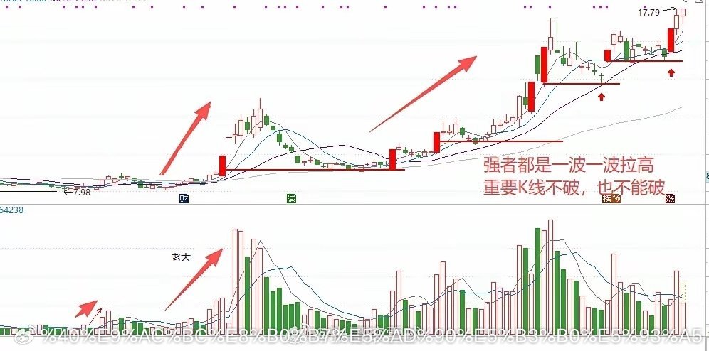 股票的秘密就是成交量强者都是一波一波的拉高重要K线不能破随意破位的都是弱者---