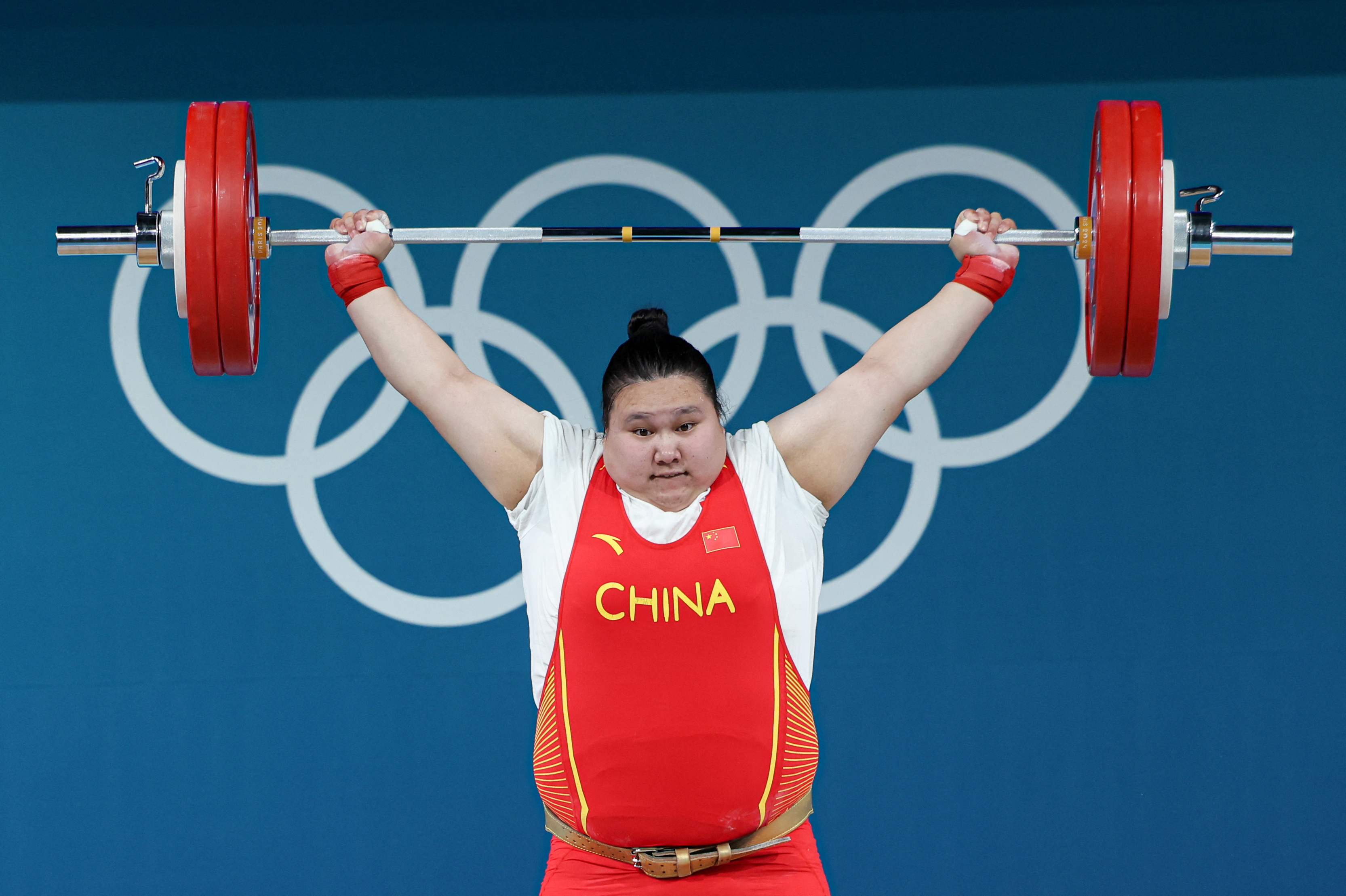 第40金！巴黎奥运会女子举重81公斤以上级比赛，中国队李雯雯夺得金牌，实现卫冕！