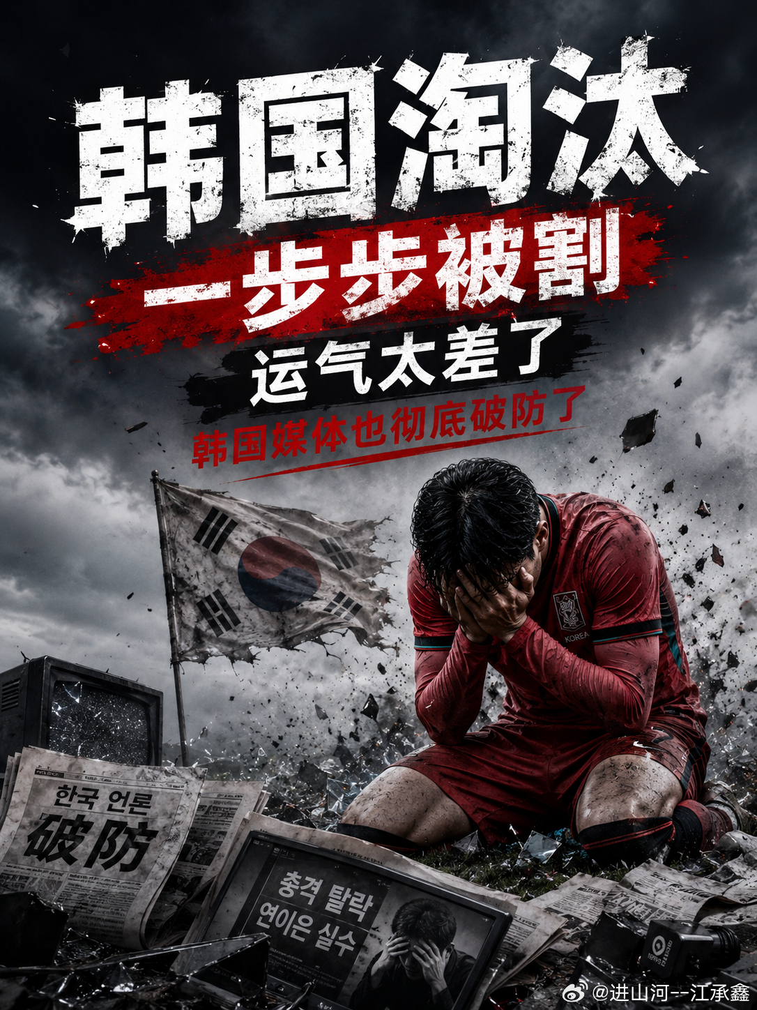 韩国世界杯🏆爆C了，慢跌形态，一步步被割的感觉，实属煎熬，国内球迷一直悬着的心
