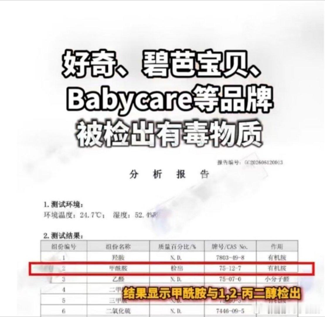 纸尿裤 有毒热点观点热点科普 劝所有宝妈都了解下纸尿裤里的甲酰胺之前娃反反复复红