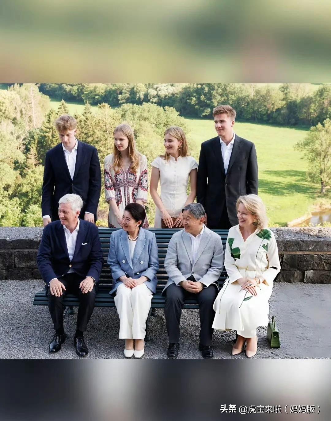 比利时国王夫妇邀德仁天皇夫妇在谢尔尼翁城堡共度美好的周末休闲时光！比利时一家五口