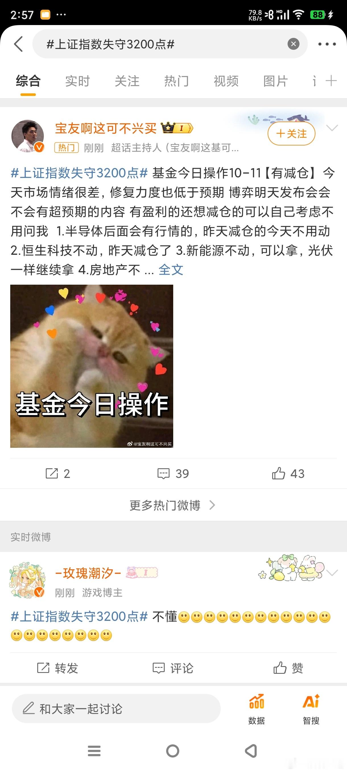 不管了，今天加一点，不可能回到2600吧？干！#上证指数失守3200点# ​​​