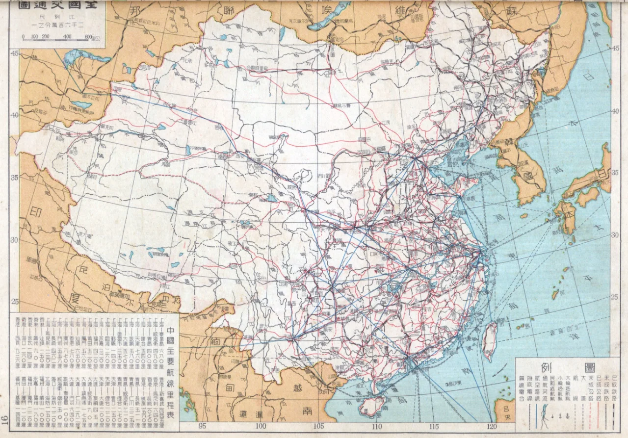 1948年民国全国交通图