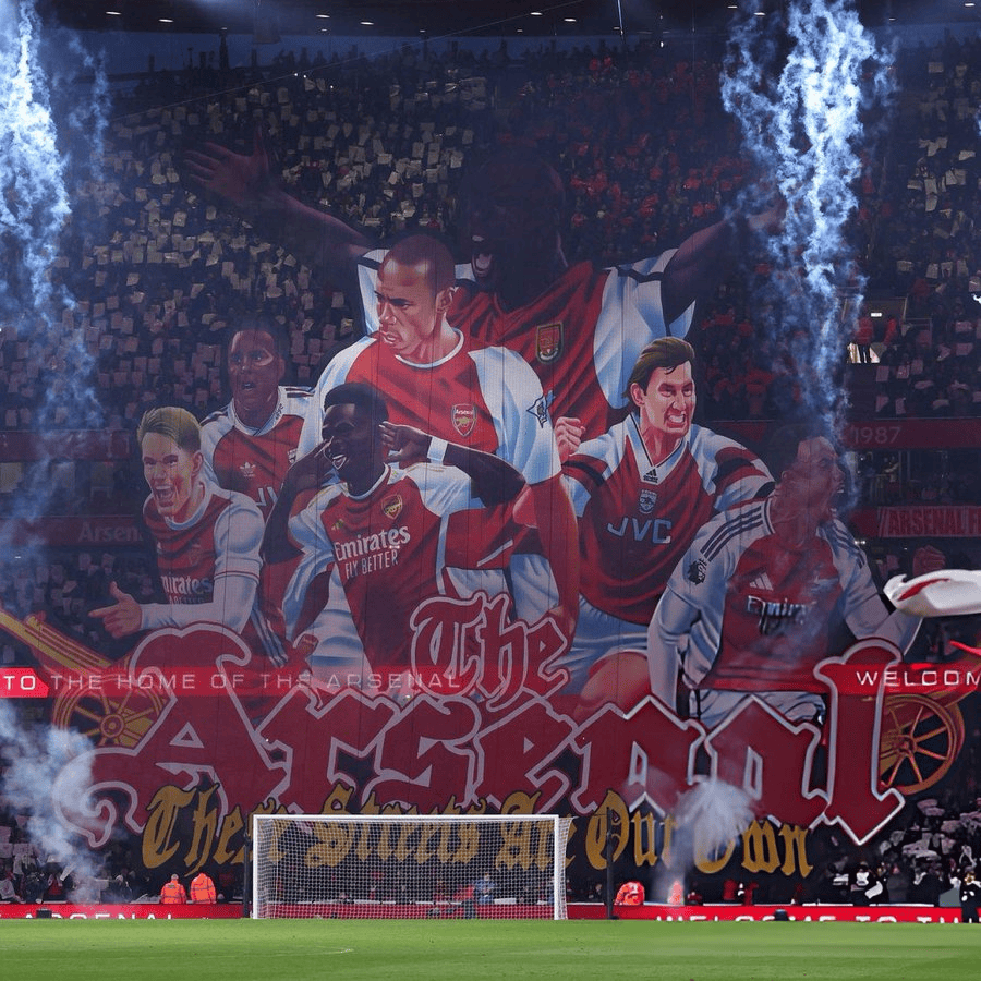 对切尔西前，阿森纳东看台将展示一面全新宽达40米巨型TIFO