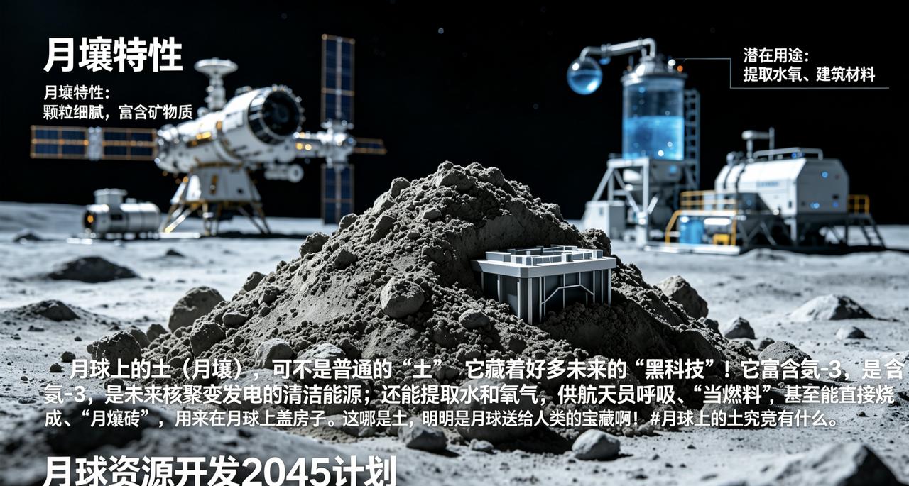 月球上的土究竟有什么作用呢?月球上的“土特产”月壤，到底有啥用？
它能变出水、氧