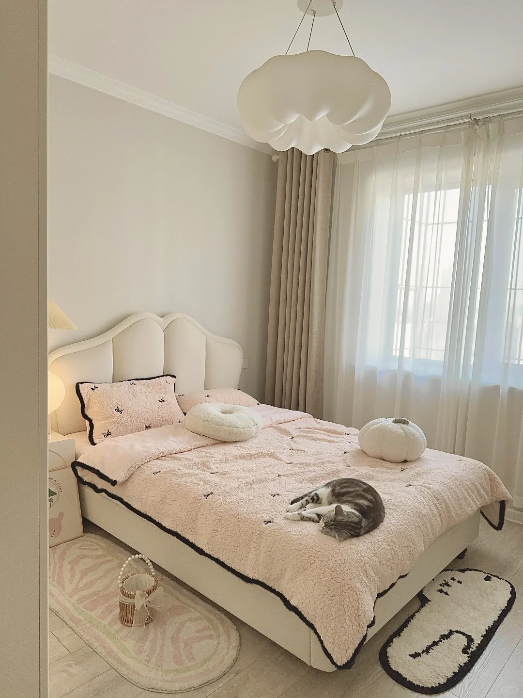 Room tour | 好爱我的奶油卧室窗帘~