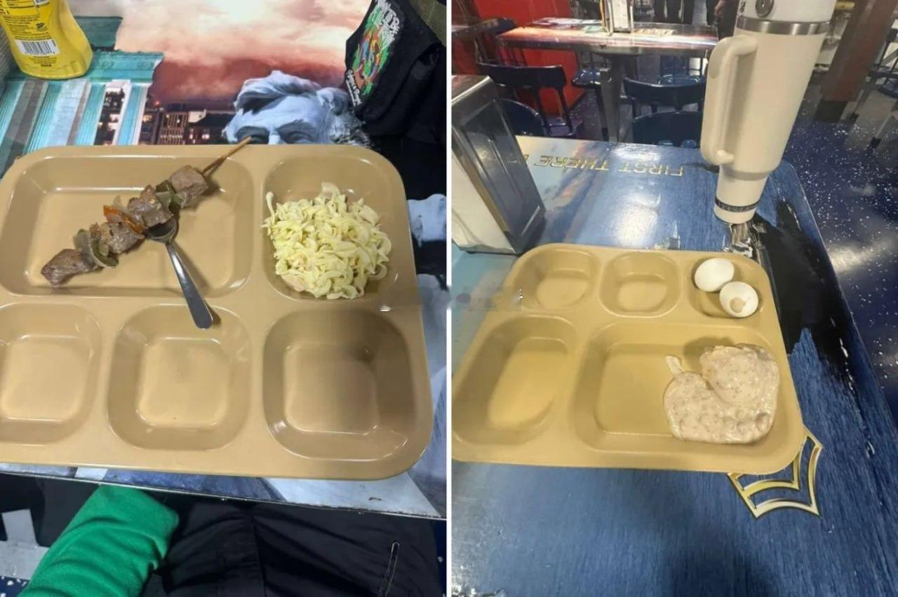 《新闻周刊》获得的美国海军“亚伯拉罕·林肯”号航母上的照片显示，船员的食物配给量