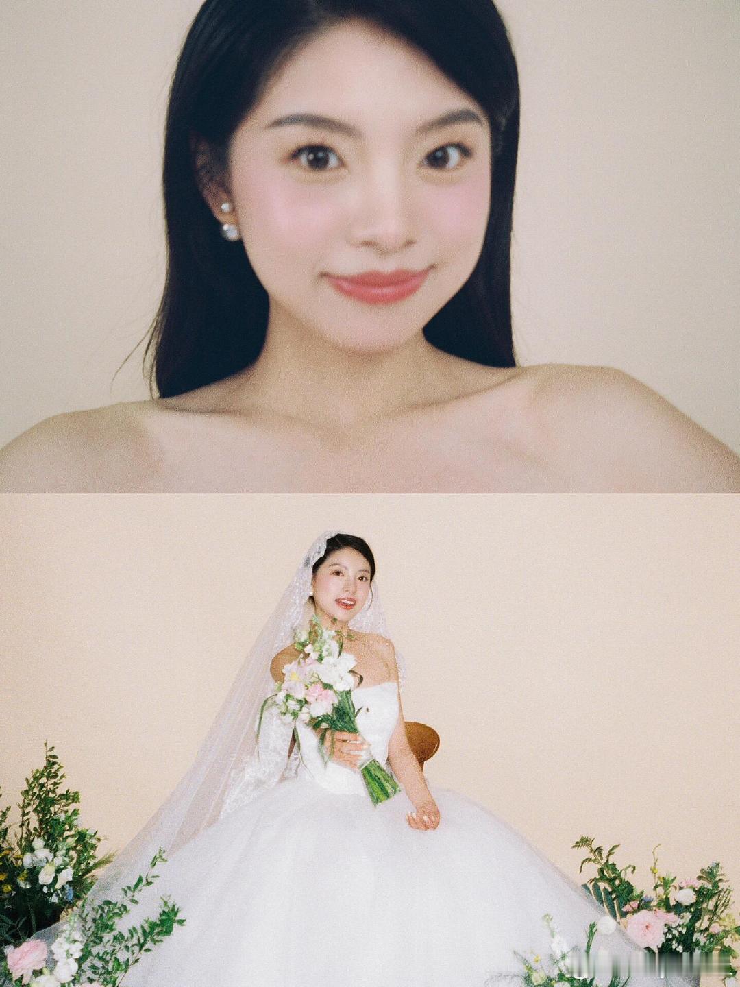 #章若楠妹妹的婚纱照#章若楠妹妹婚纱照曝光，妹妹真的是超级干净的元气大美女啊，这
