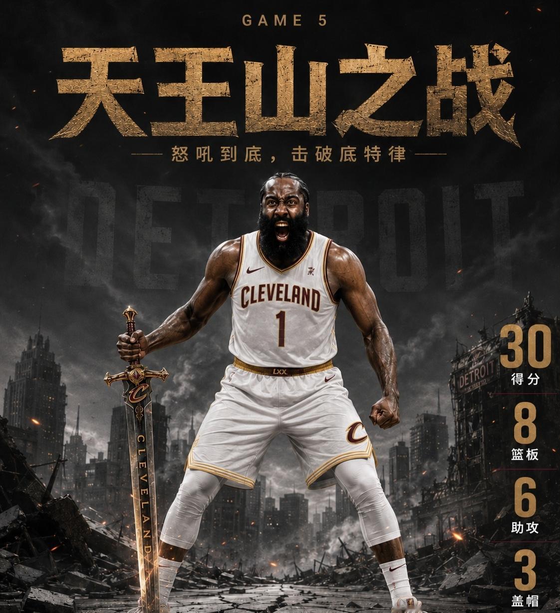 登哥威武霸气无双！骑士超级逆转客场攻下天王山！
     NBA东部半决赛骑士客