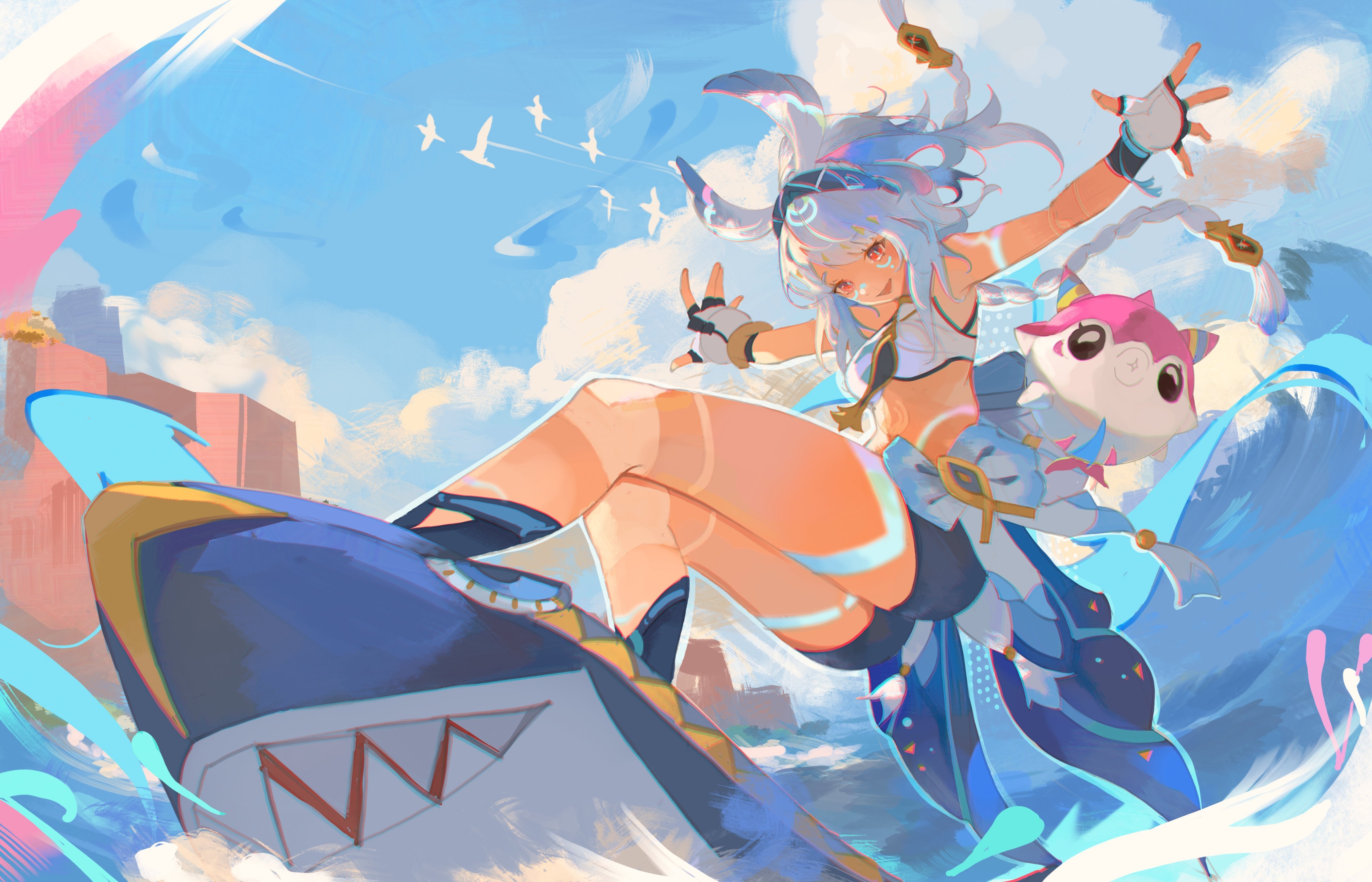 乘风破浪！cr:画师 Saturn#原神##原神5.0版本##超话创作官# ​​