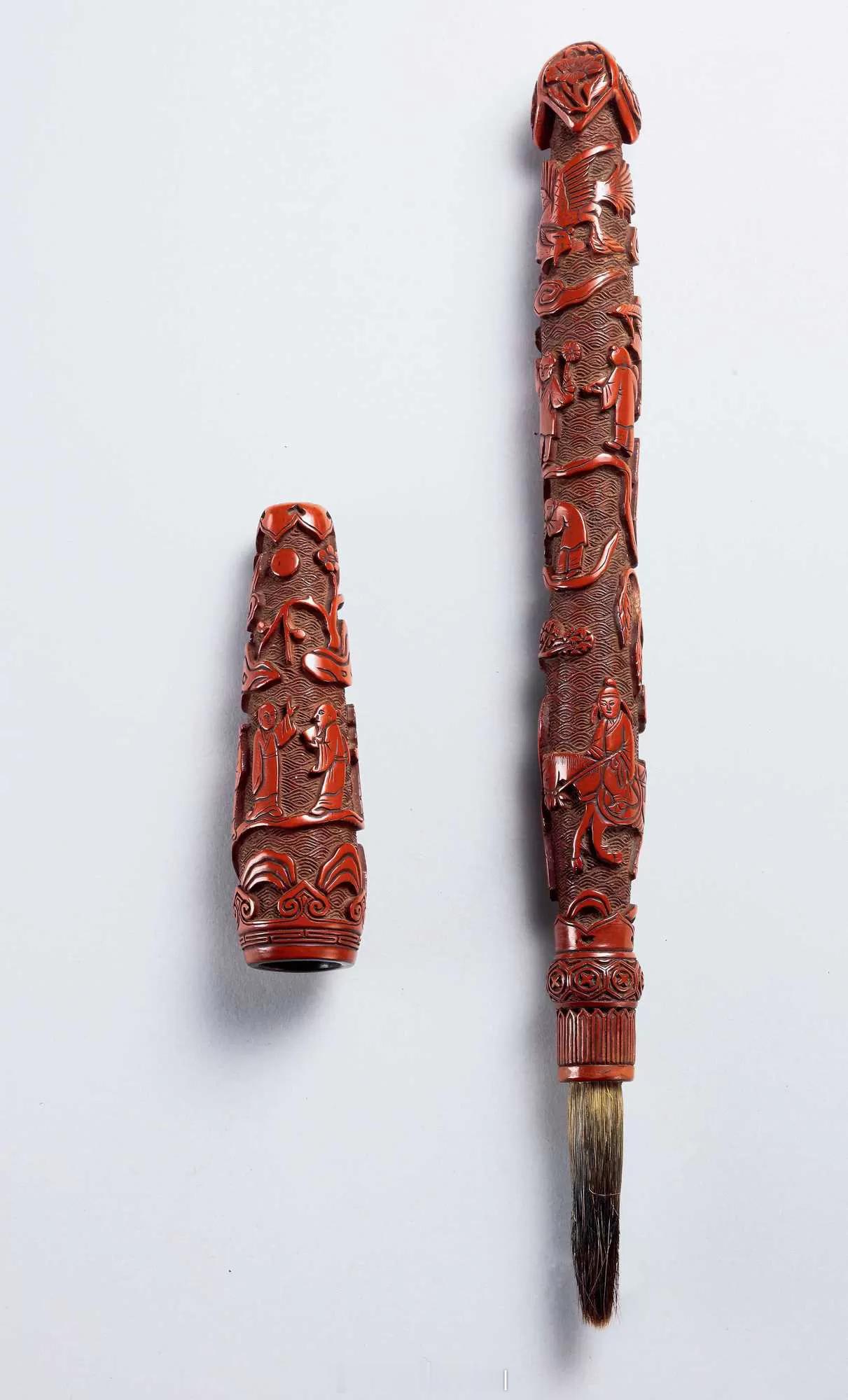 髹饰录 | 明晚期 剔红人物故事图笔备注：日本藏家旧藏明王朝建立以后，由于皇室的