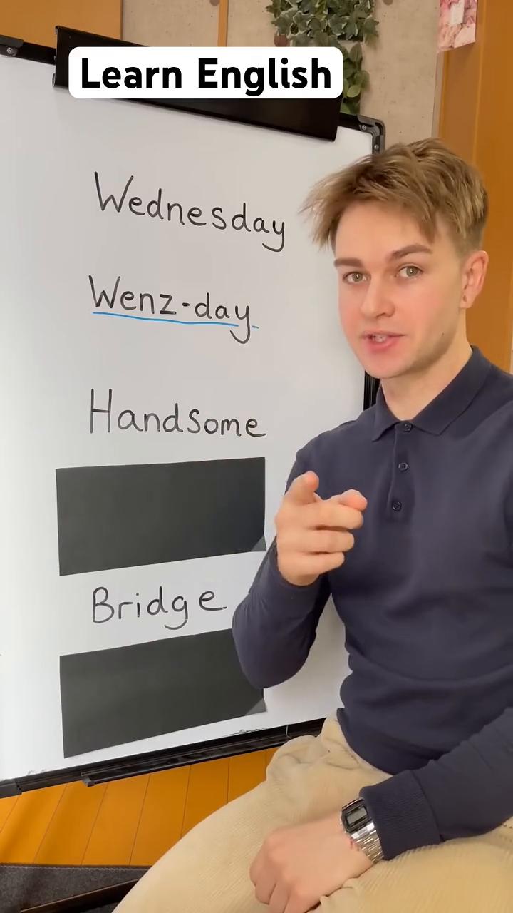 Learn English。
we don't say wednesday.
w