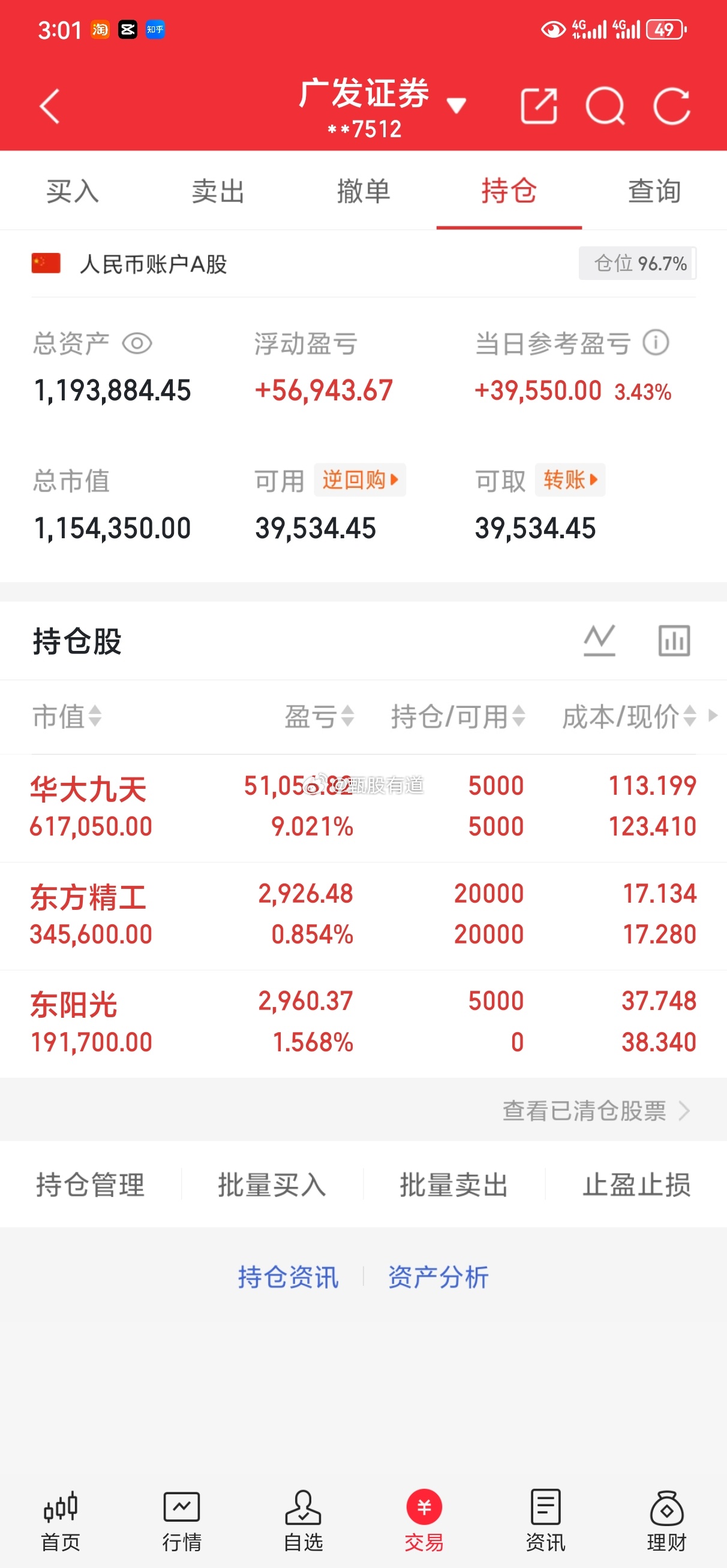 7月9日内参情况】买入：东阳光持有：东方精工（中线）、华大九天道哥实盘与内参，属