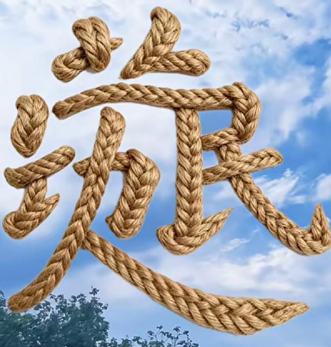 这根绳子在天上画了个“海”字。这到底是几个字呢？非常有创意。谁能读出这几个字？[