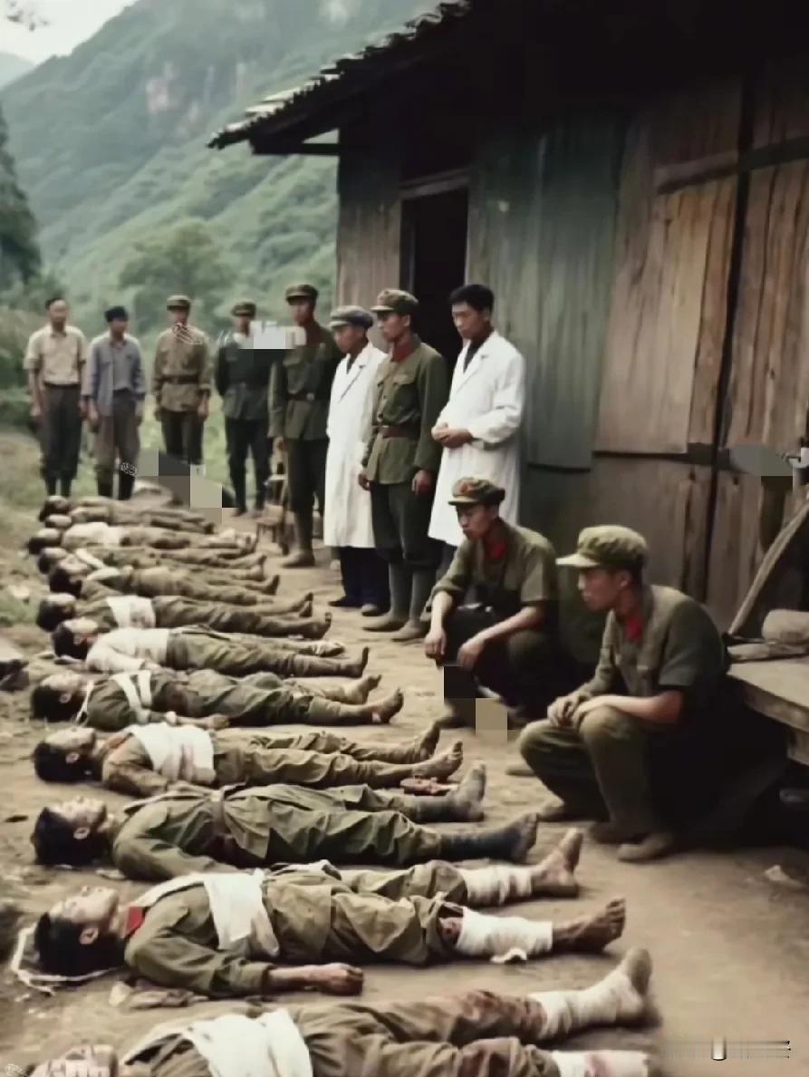 80年代，老山后方医院，这是刚刚从前线运下来的烈士遗体。
1984年7月12日，