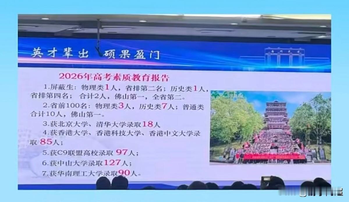 佛山市最强高中——石门中学2026年及近十年高考成绩简报。
 2026年石门中学