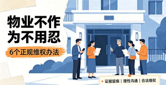 物业不作为不用忍，6个正规维权办法，早点知道不吃亏