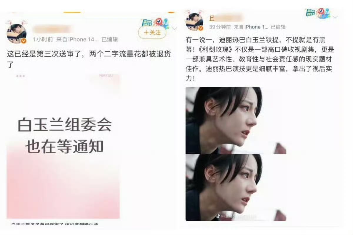 迪丽热巴未提名白玉兰入围名单利剑玫瑰 蹲完本届白玉兰提名结果，迪丽热巴最终遗憾无