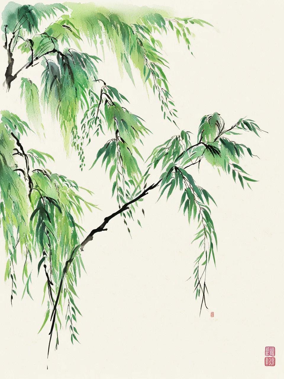 #上联: 雨打荷盘珠玉跳；求下联#风拂柳丝绿丝摇#秀出你的上下联# #四季轮回求