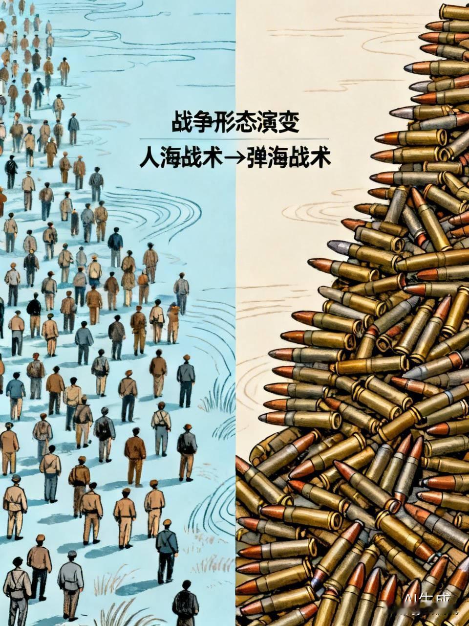 过去的战争，拼的是人海，依靠大量人员冲锋去撕开防线，用士兵血肉换取阵地。而如今的