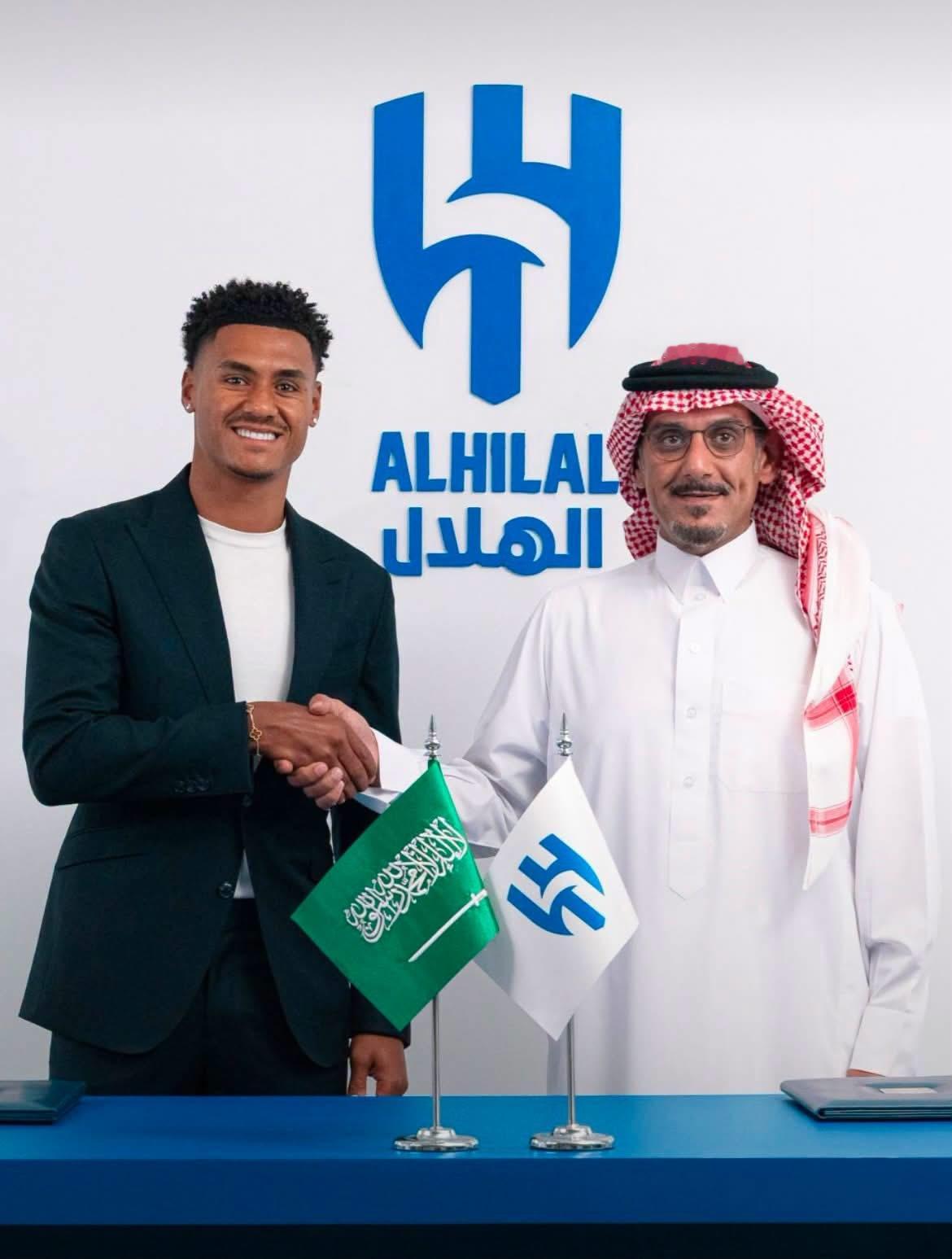 沙地球會艾希拉爾（Al-Hilal）官方宣佈，從阿士東維拉引入30歲英格蘭前鋒屈