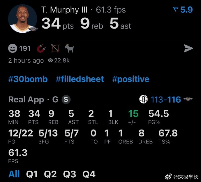 勇士购物车大战，墨菲今儿完胜。 