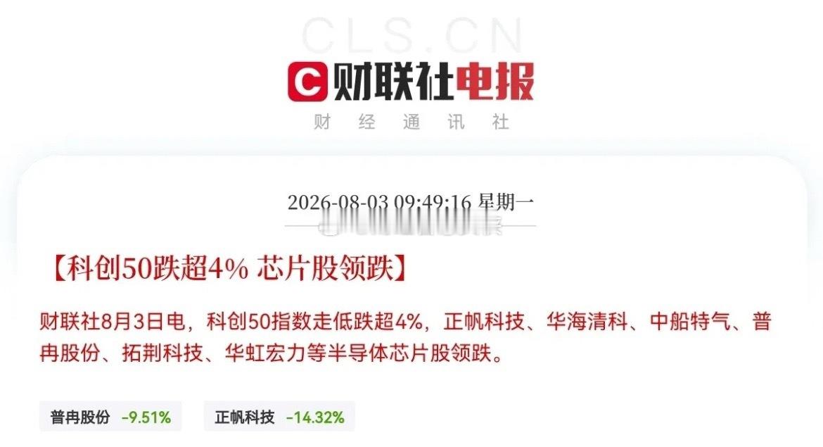 太惨了，冲高大跳水了，8月又见开门黑，三大指数全部冲高回落跳水，科创50领跌超4