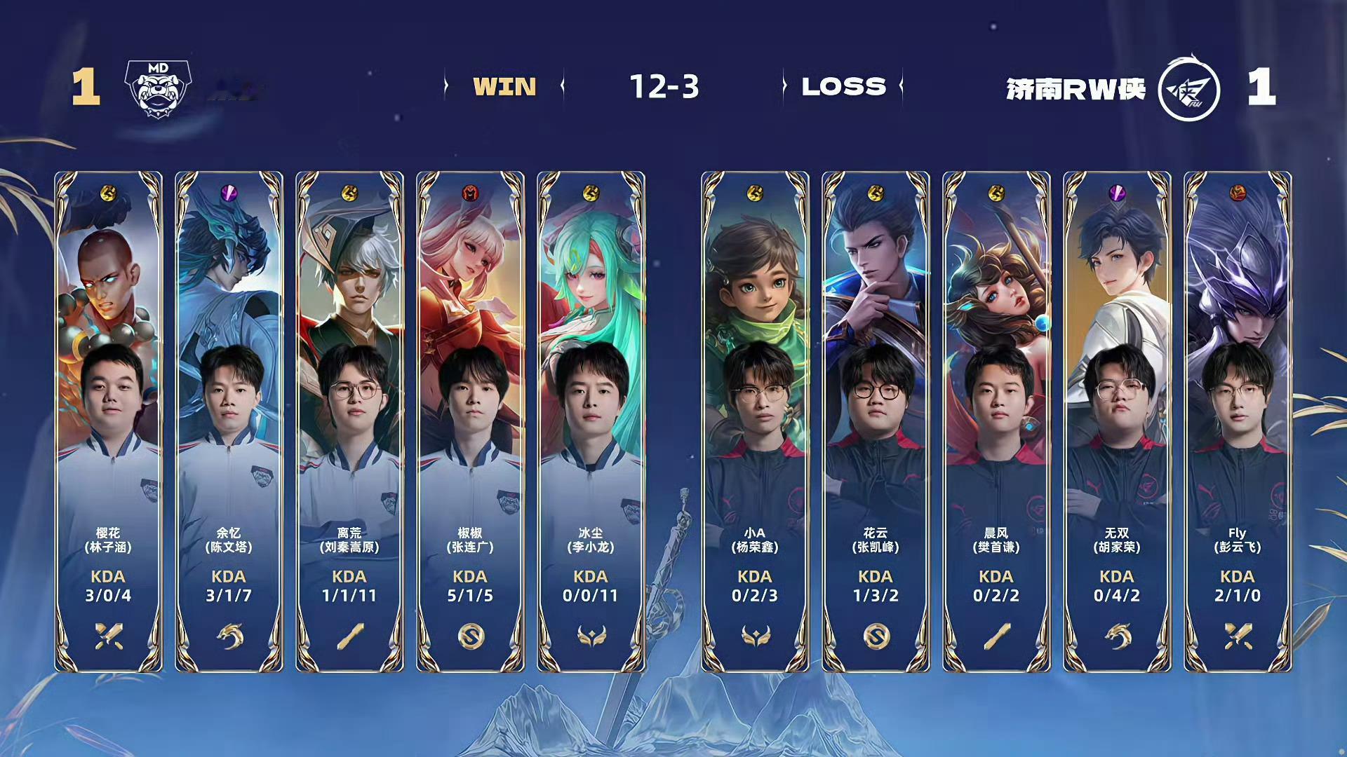 MD全员实力派  MD对战RW 公孙离幻舞玲珑直切狄仁杰，随后收割三杀，MD一波