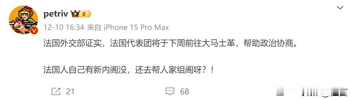 酸唧唧的没意思，也显得很无知。你只要了解一下历史即可知道，法国曾经是叙利亚的宗主