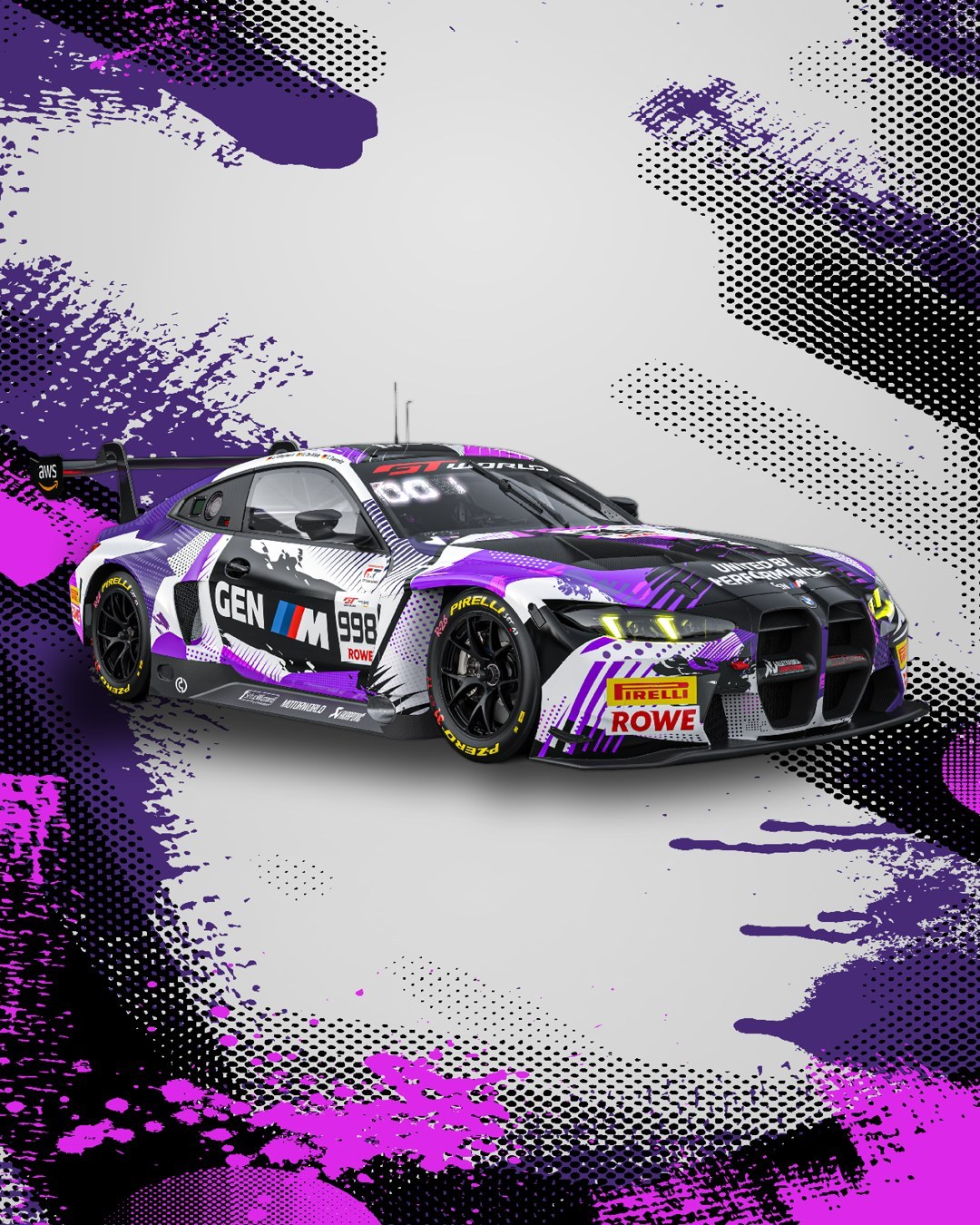 今年GT世界挑战赛 欧洲耐力杯ROWE的两台车颜色都很大胆🟣紫色的998号车组