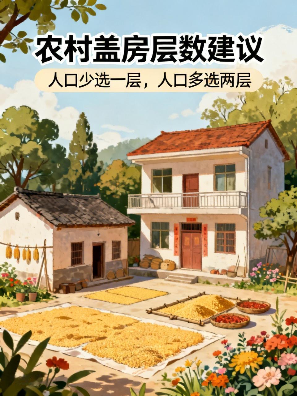 农村盖房子，盖几层舒服得看实际情况。要是家里人口少，一层就挺惬意。不用爬上爬下，