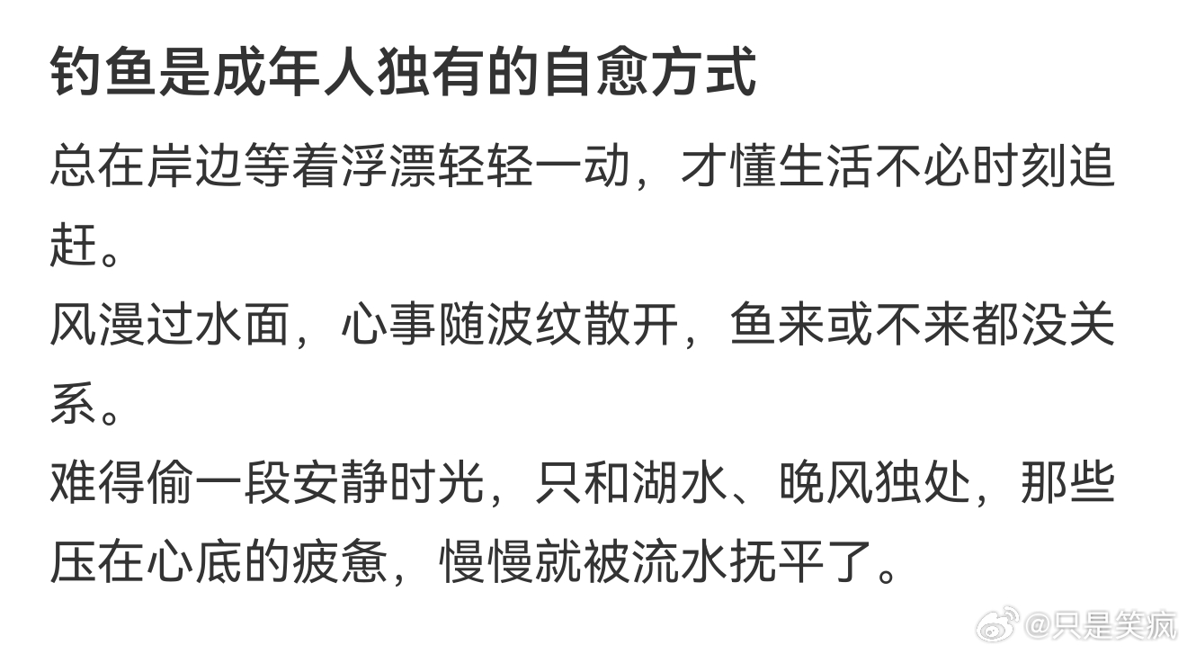 钓鱼是成年人独有的自愈方式 ​​​
