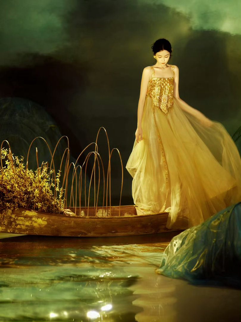 虞书欣小红薯之夜造型来了鎏金造型 