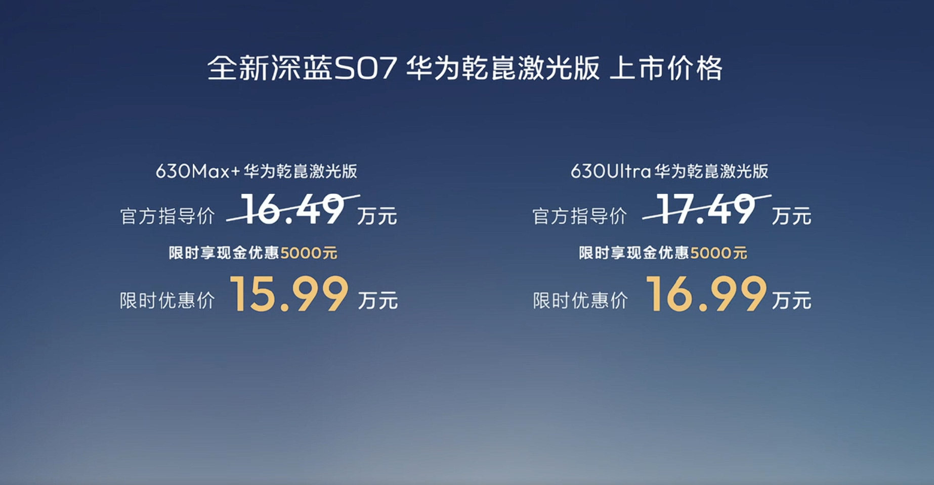 深蓝S07把华为乾崑激光价格打下来了 激光雷达高阶智驾，以前二十多万是门槛，现在