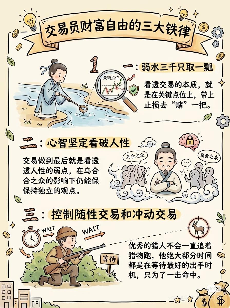 交易员通往财富自由，死守这3条铁律就够了
 
利弗莫尔说：成熟的交易，从来不是频