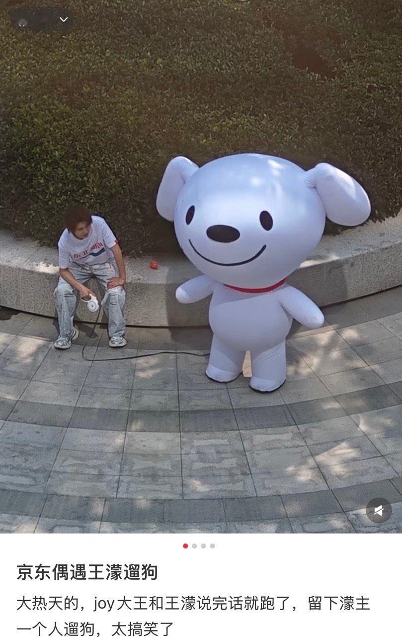 偶遇王濛遛狗王濛遛狗错位图看封面以为濛主在搞抽象，看文案以为网友在搞抽象，结果有