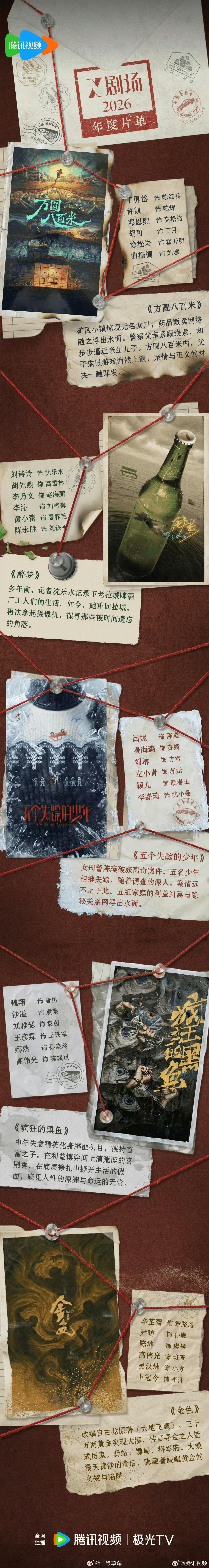 2026年🐧X剧场回归片单《方圆八百米》丁勇岱、许凯、邓恩熙《醉梦》刘诗诗、胡