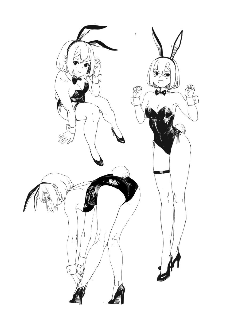 速写练习-勤劳的兔女郎👯2。二次元