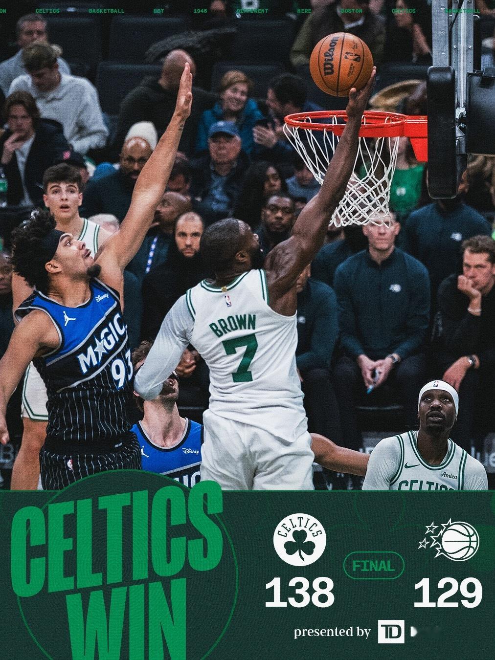 FINAL : Boston Celtics【 138-129 】 Orland