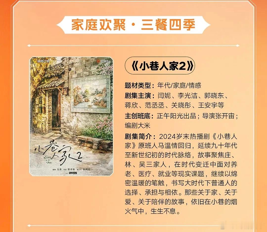 小巷人家2是原班人马官宣图出来了，确实是原班人马，期待吗
