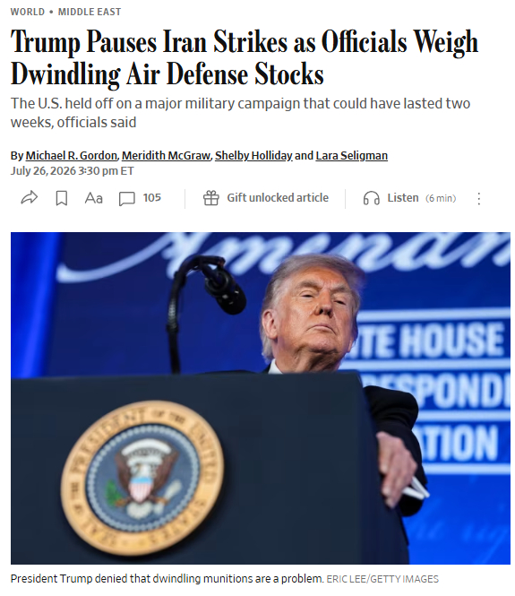 🐖特朗普暂时搁置针对伊朗实施大规模空中打击行动的计划。当下美方官员一边推进外交