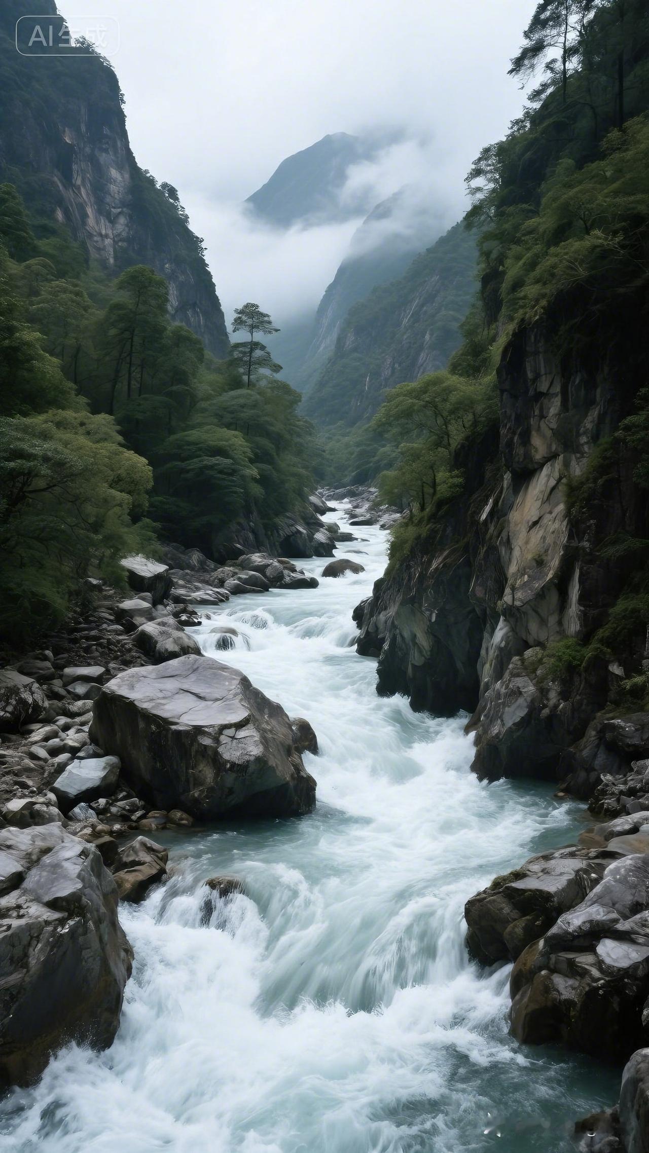 观山河（打油诗，共二十句，末尾留句邀网友续写）
两岸青山耸入霄，
深深峡谷卷波涛