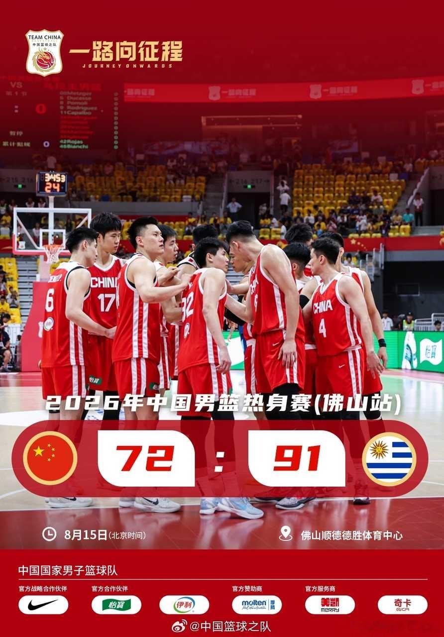 中国男篮热身赛惨败乌拉圭男篮世界杯郭士强中国男篮19分惨败乌拉圭，23-1攻击波